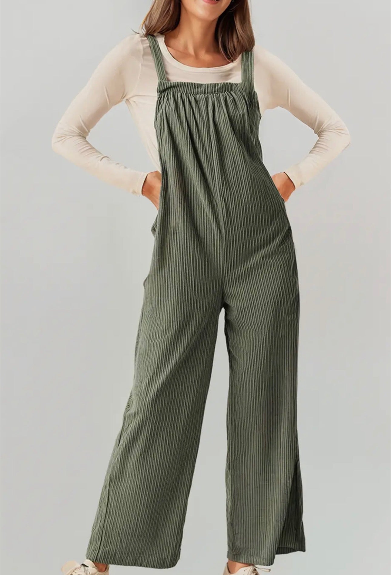Olive Grove Corduroy Jumpsuit