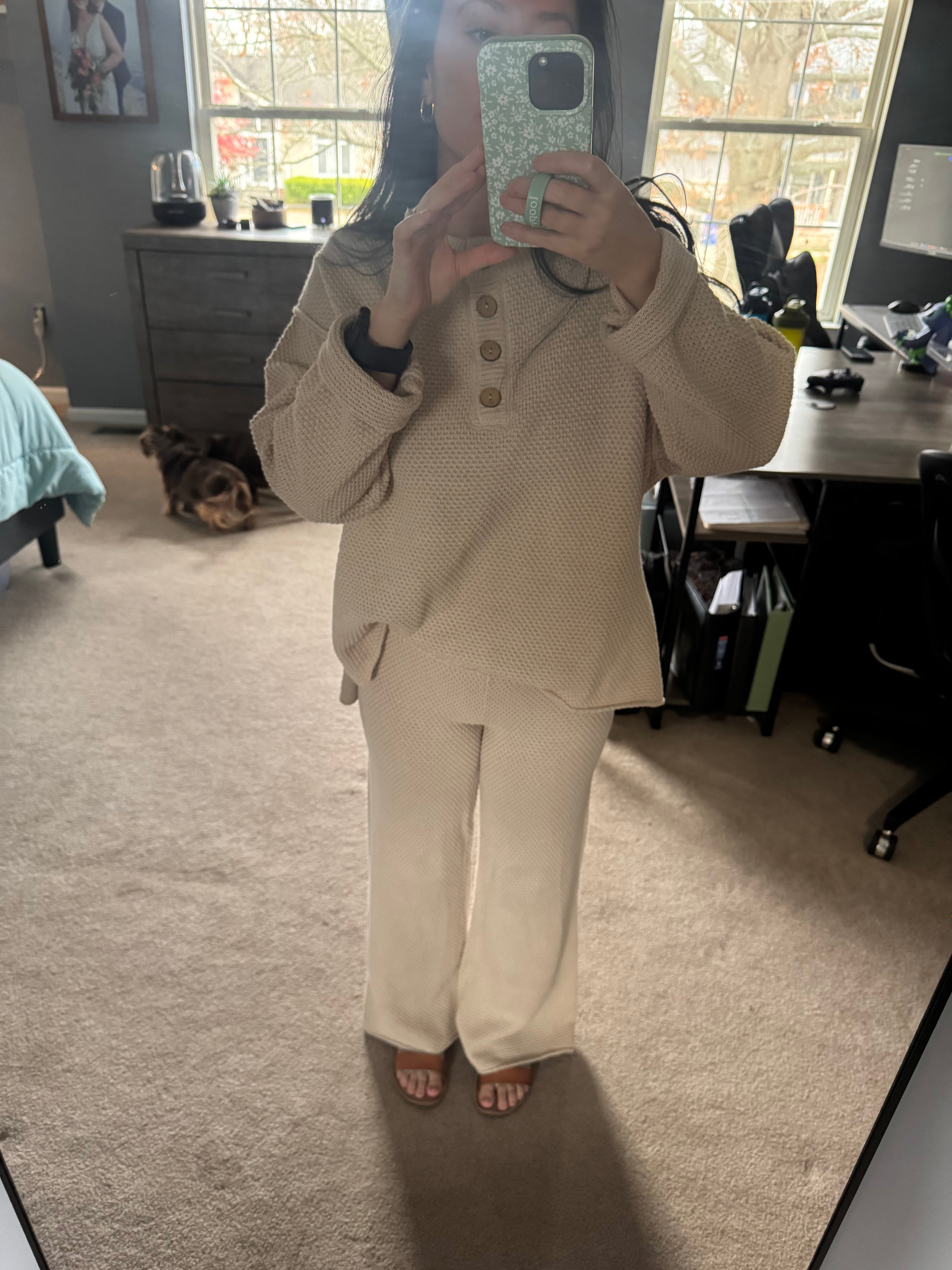 Textured Knit Top & Pants Set