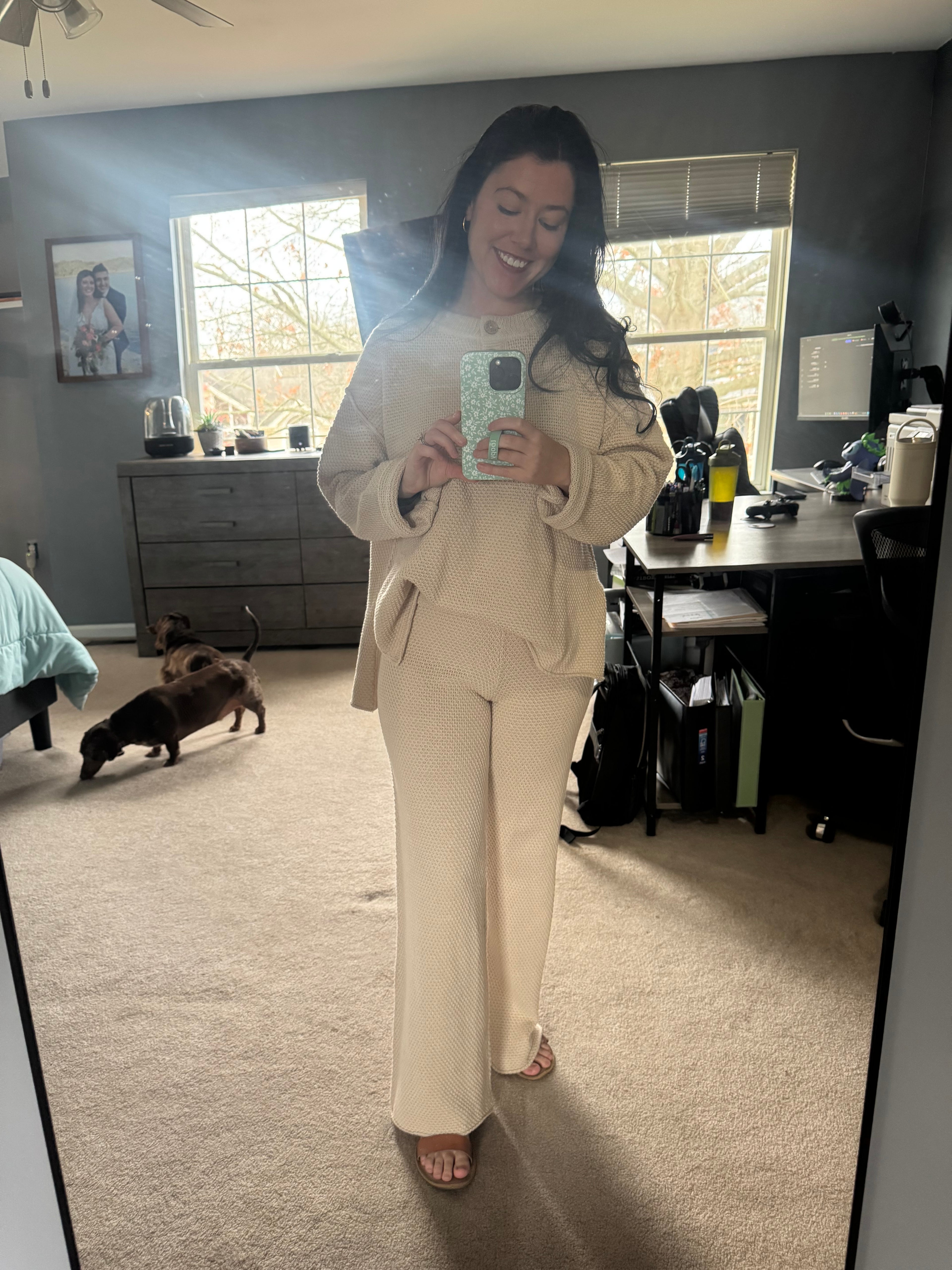 Textured Knit Top & Pants Set