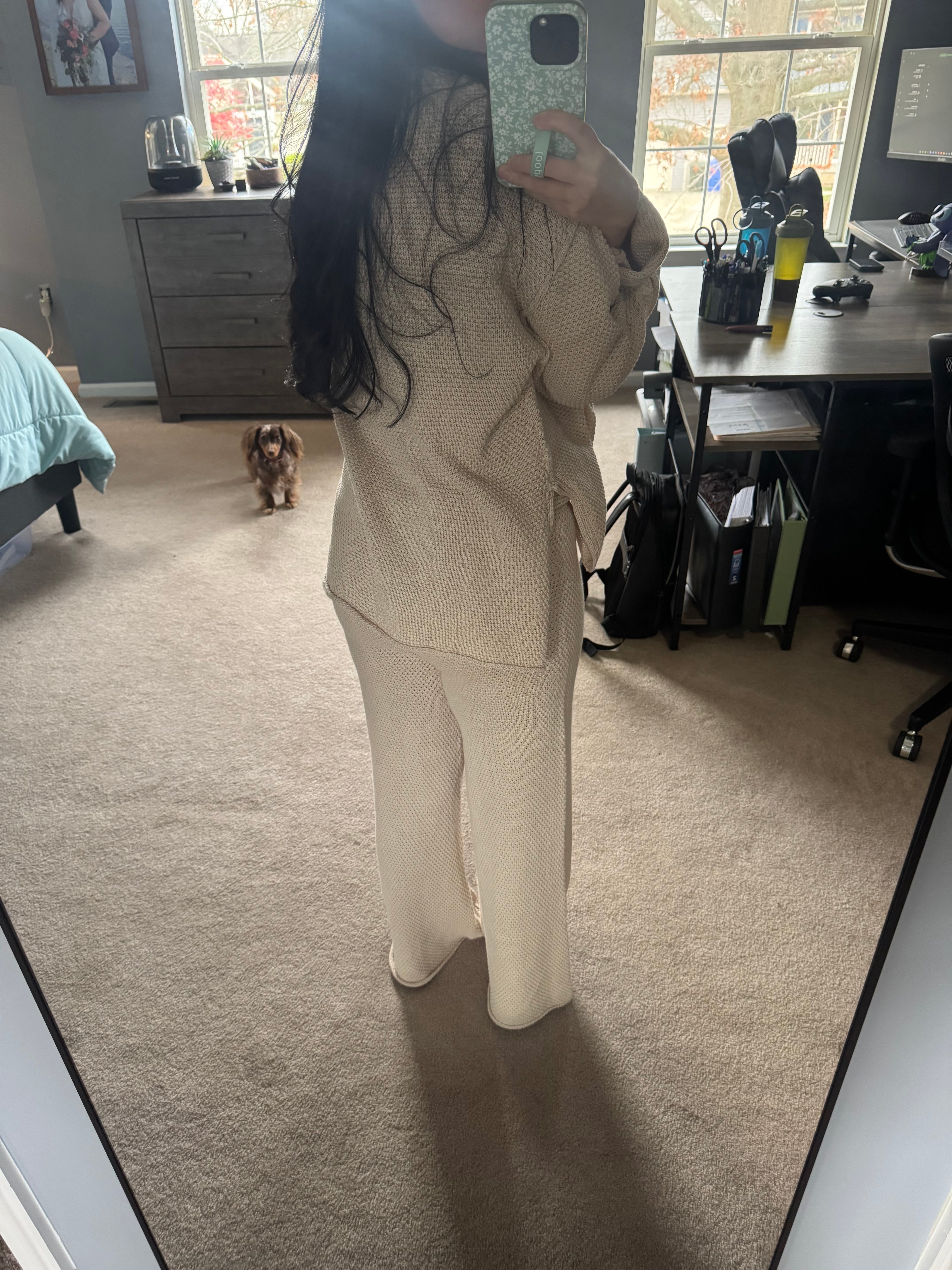 Textured Knit Top & Pants Set