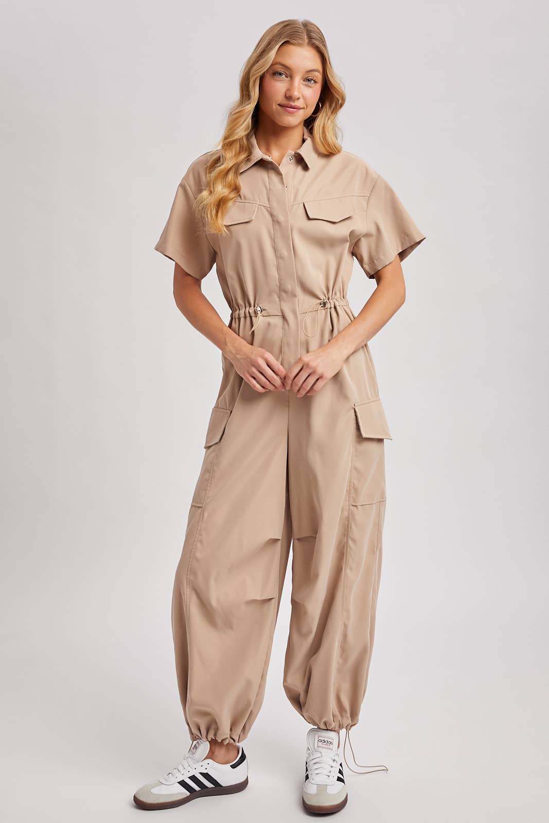 Cargo Button Down Jumpsuit