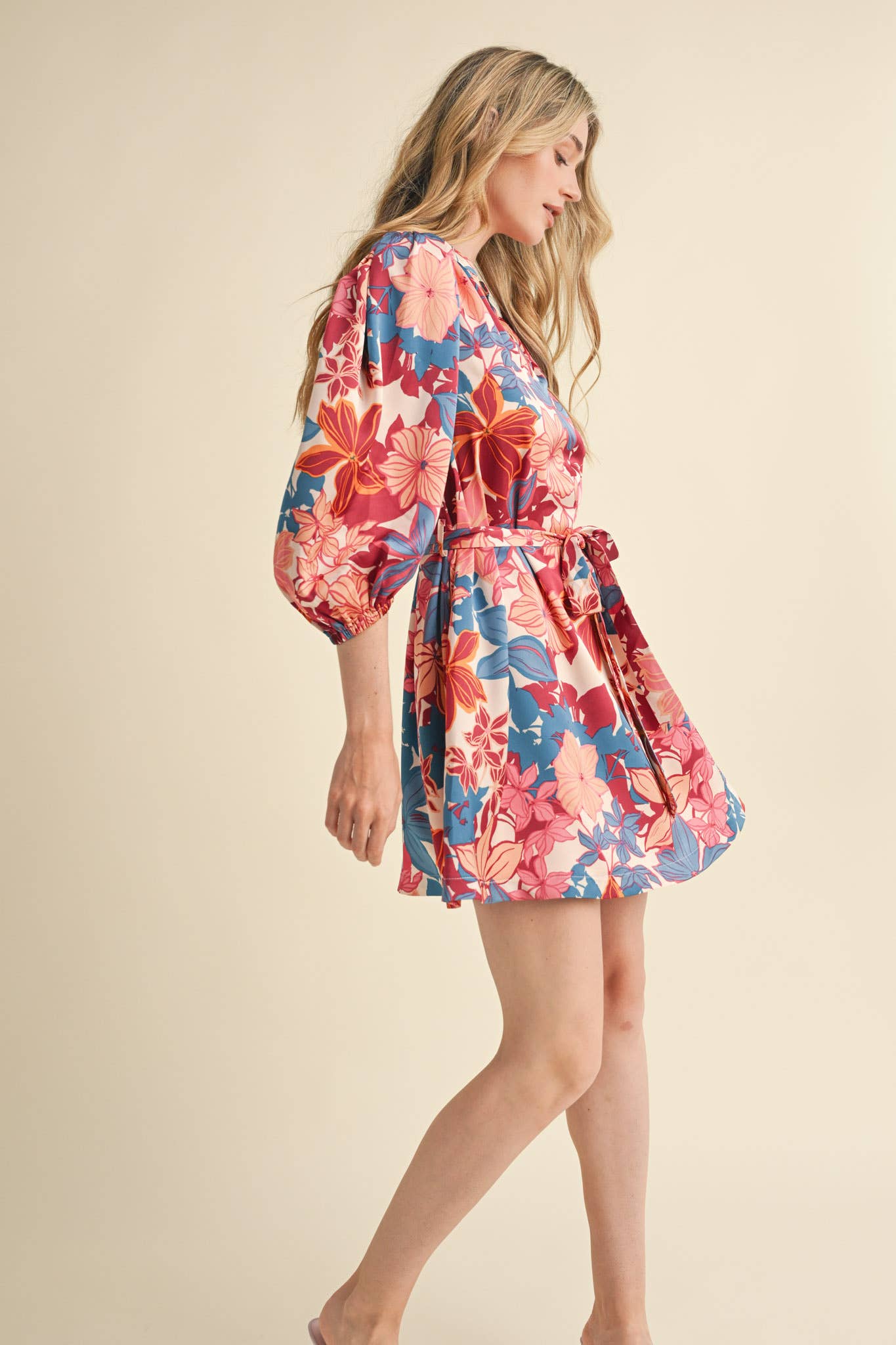 Puff Sleeve Floral Dress
