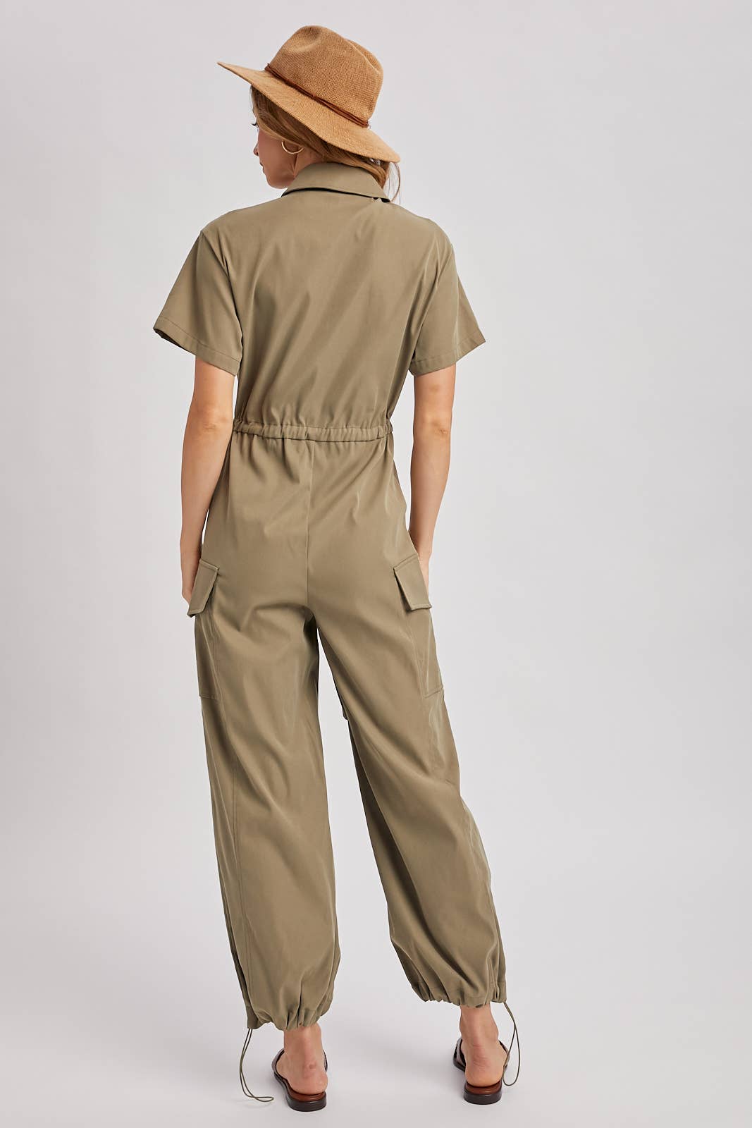 Cargo Button Down Jumpsuit