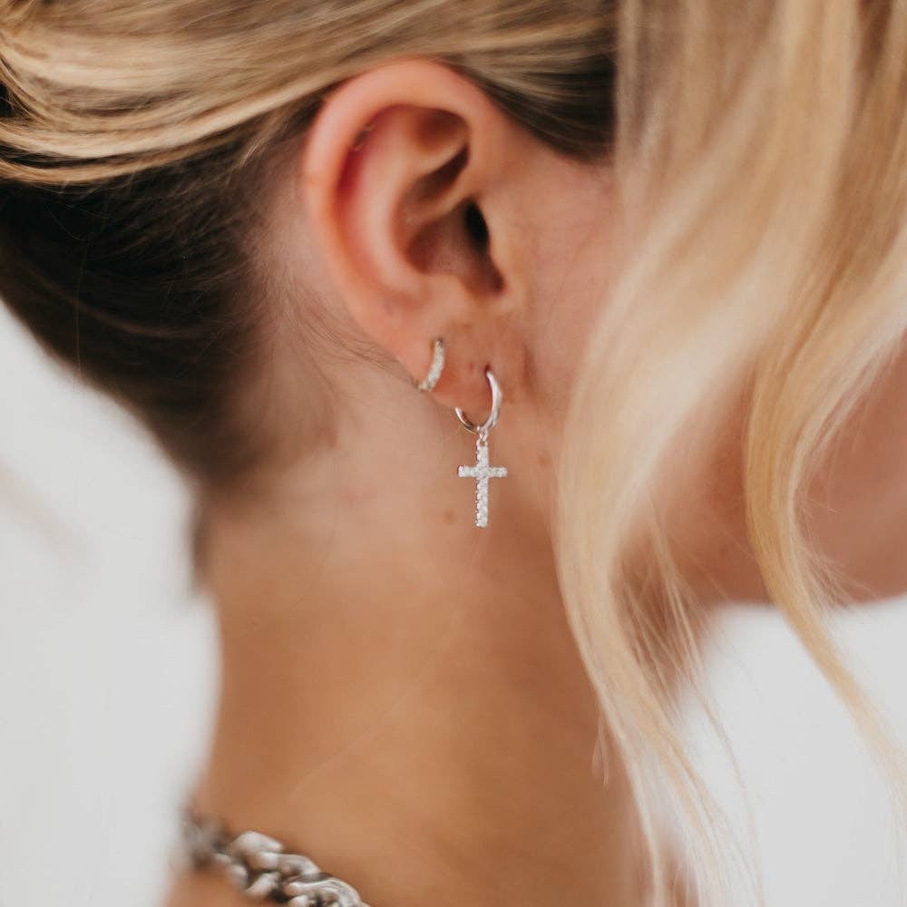 Taryn Diamond Cross Earrings
