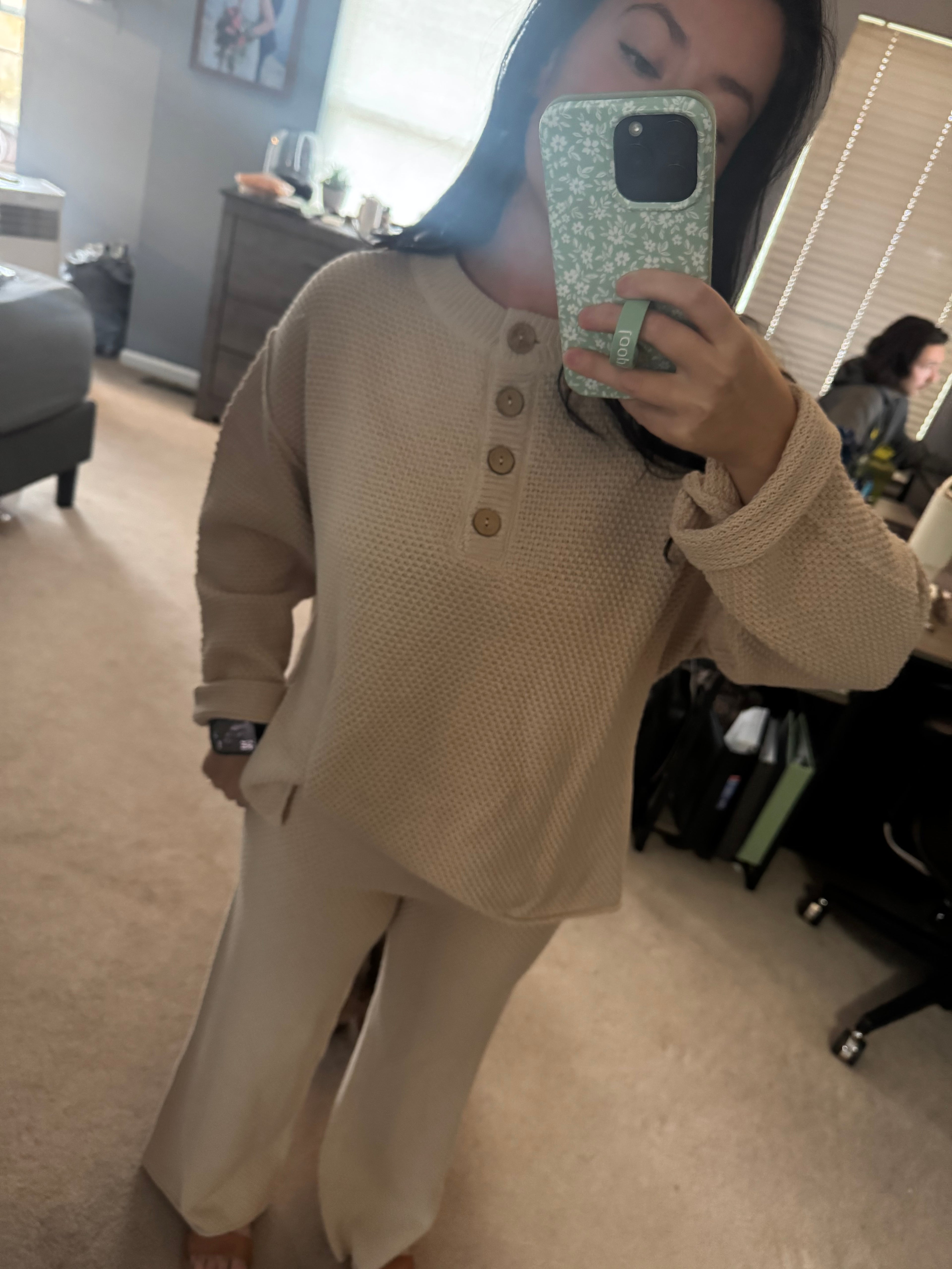 Textured Knit Top & Pants Set