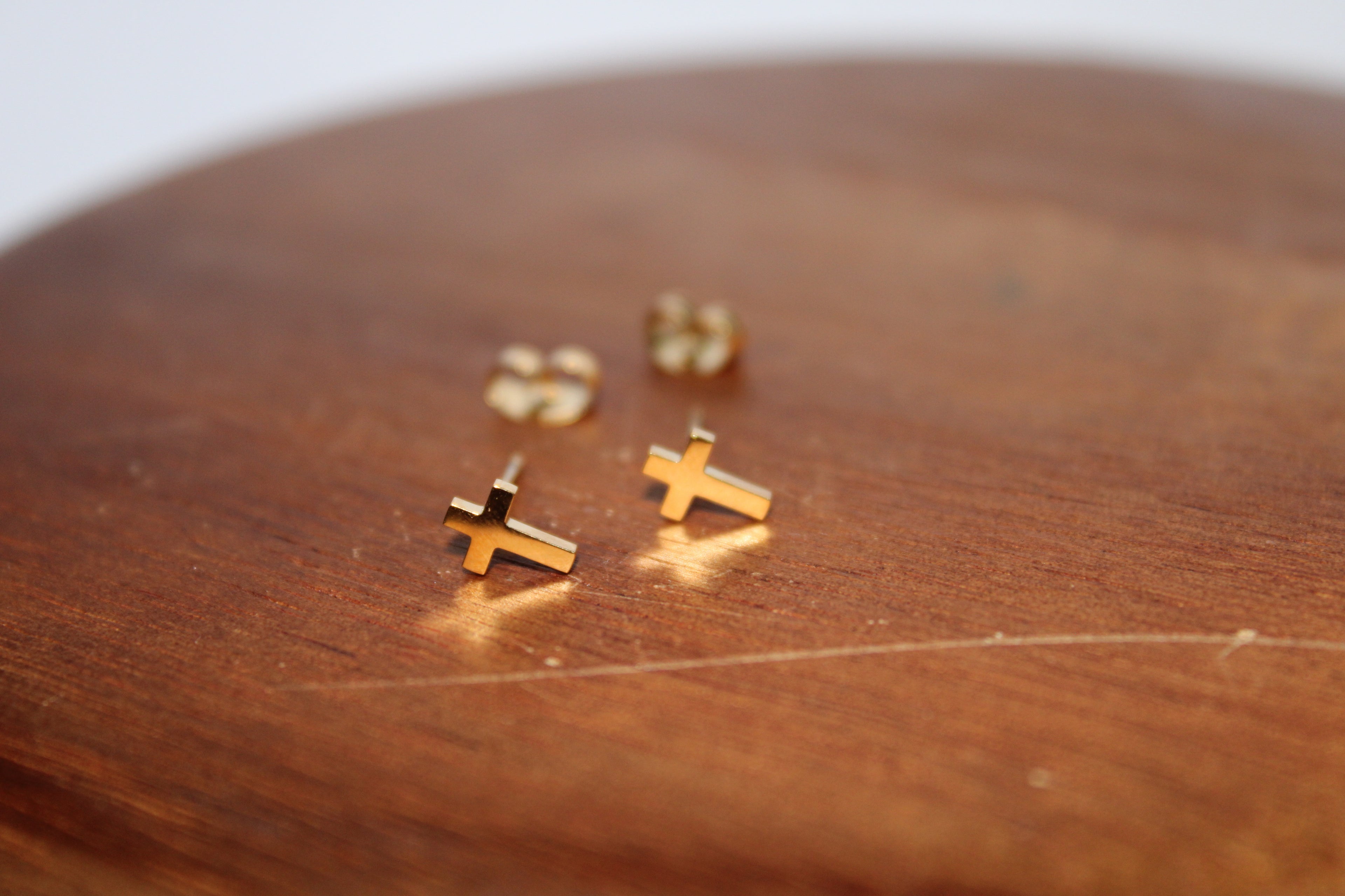 Golden Cross Studs