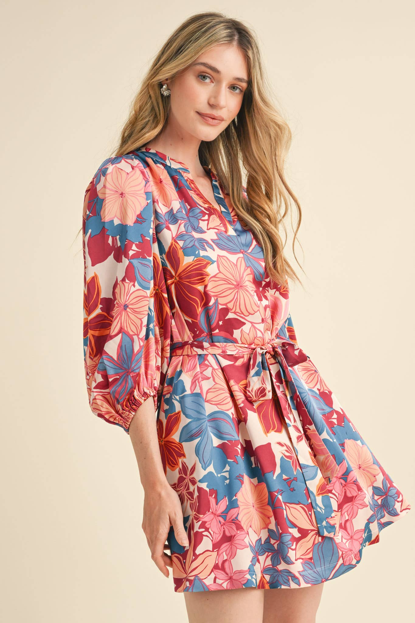 Puff Sleeve Floral Dress
