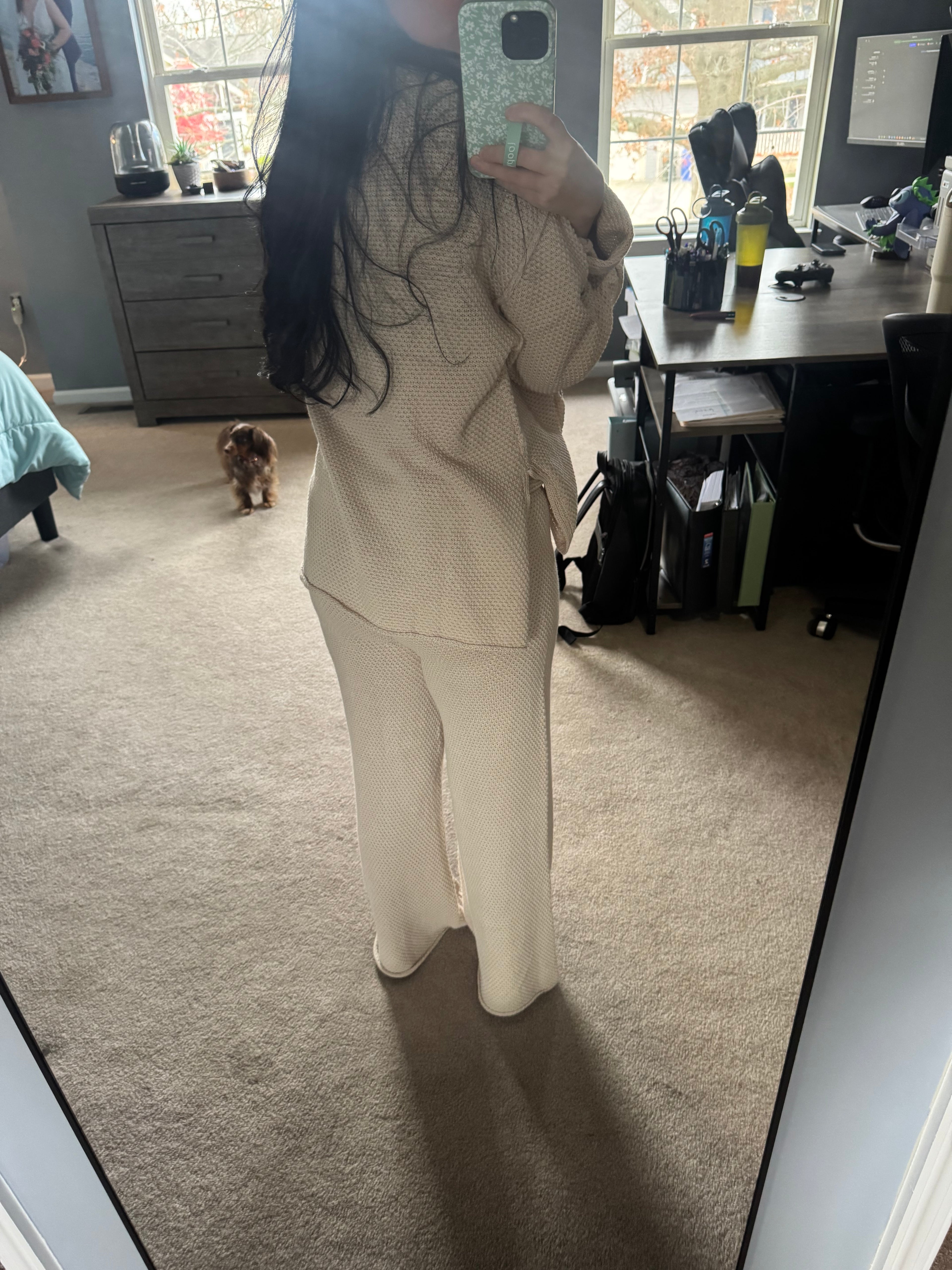 Textured Knit Top & Pants Set