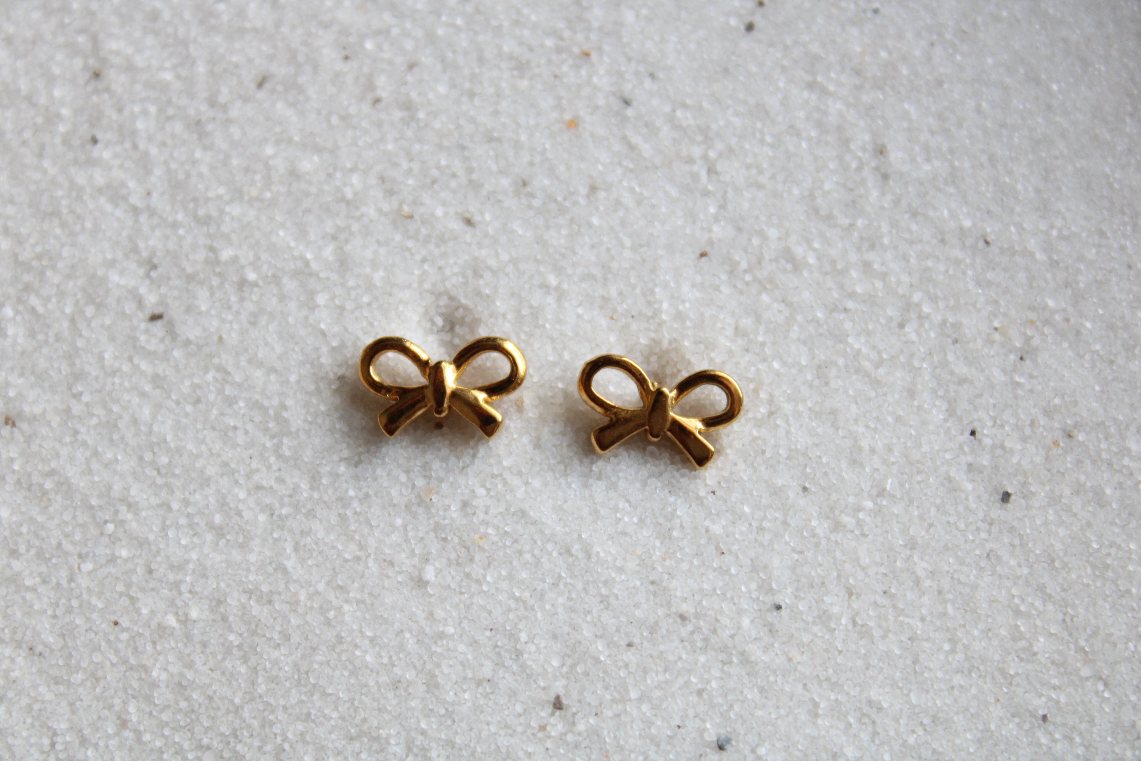 Golden Little Bow Studs