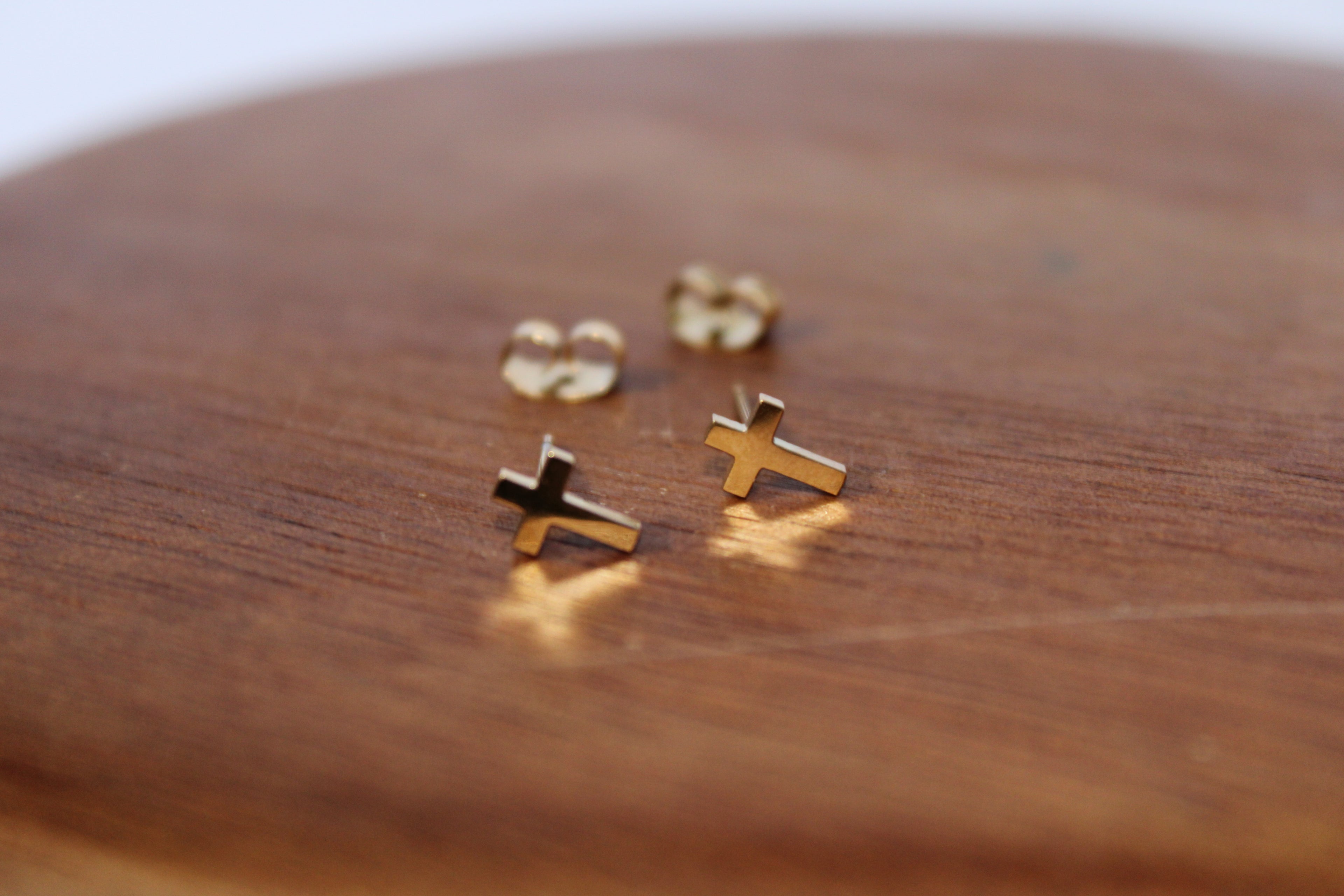 Golden Cross Studs