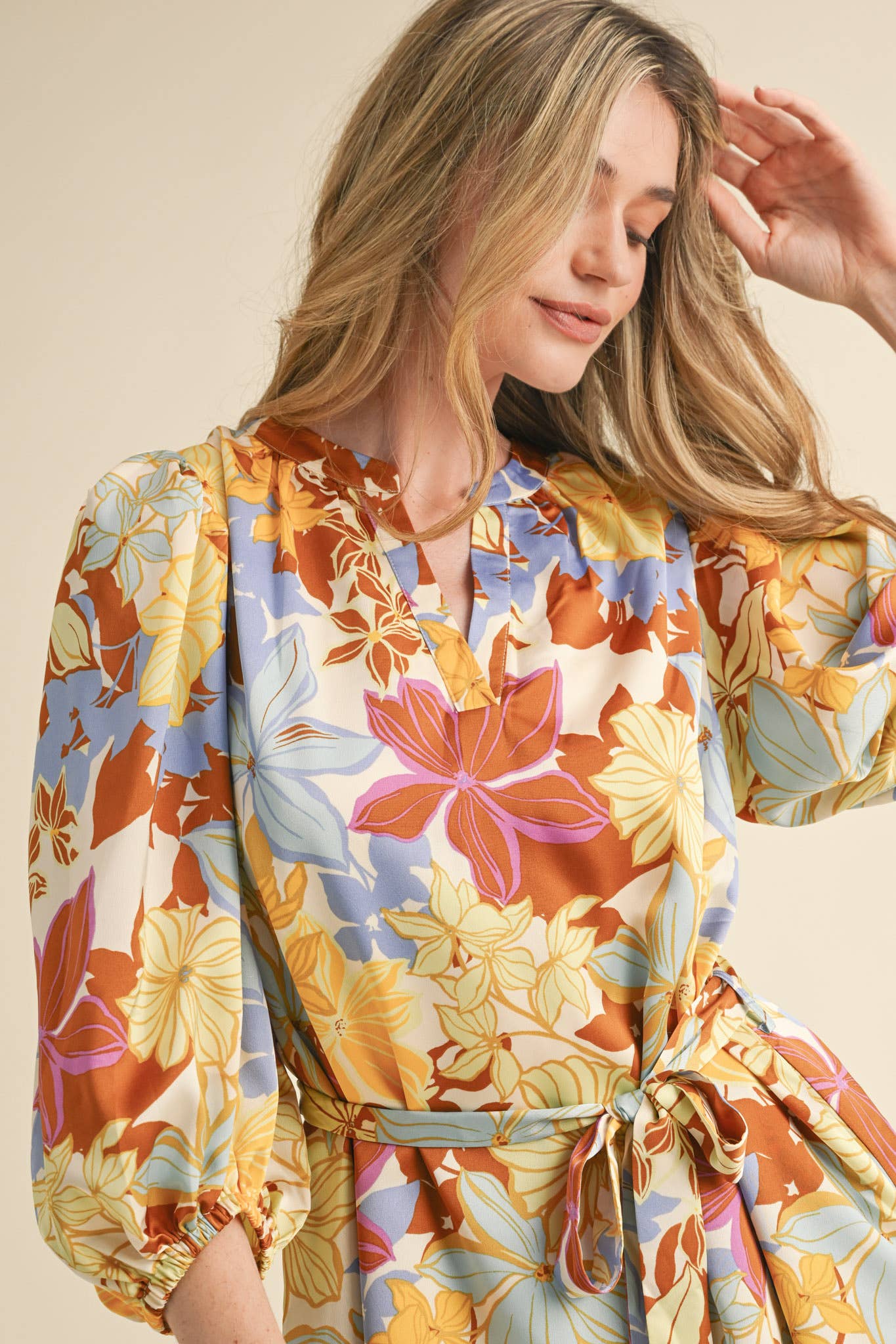 Puff Sleeve Floral Dress