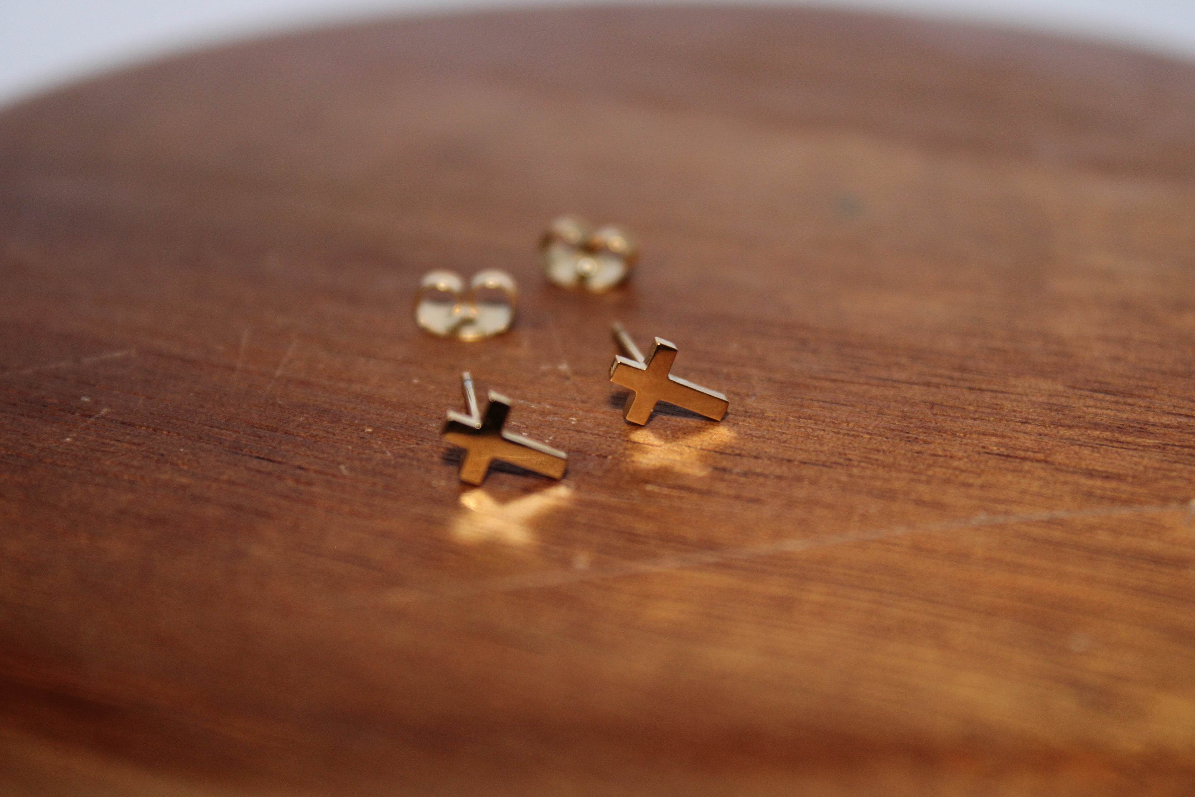 Golden Cross Studs