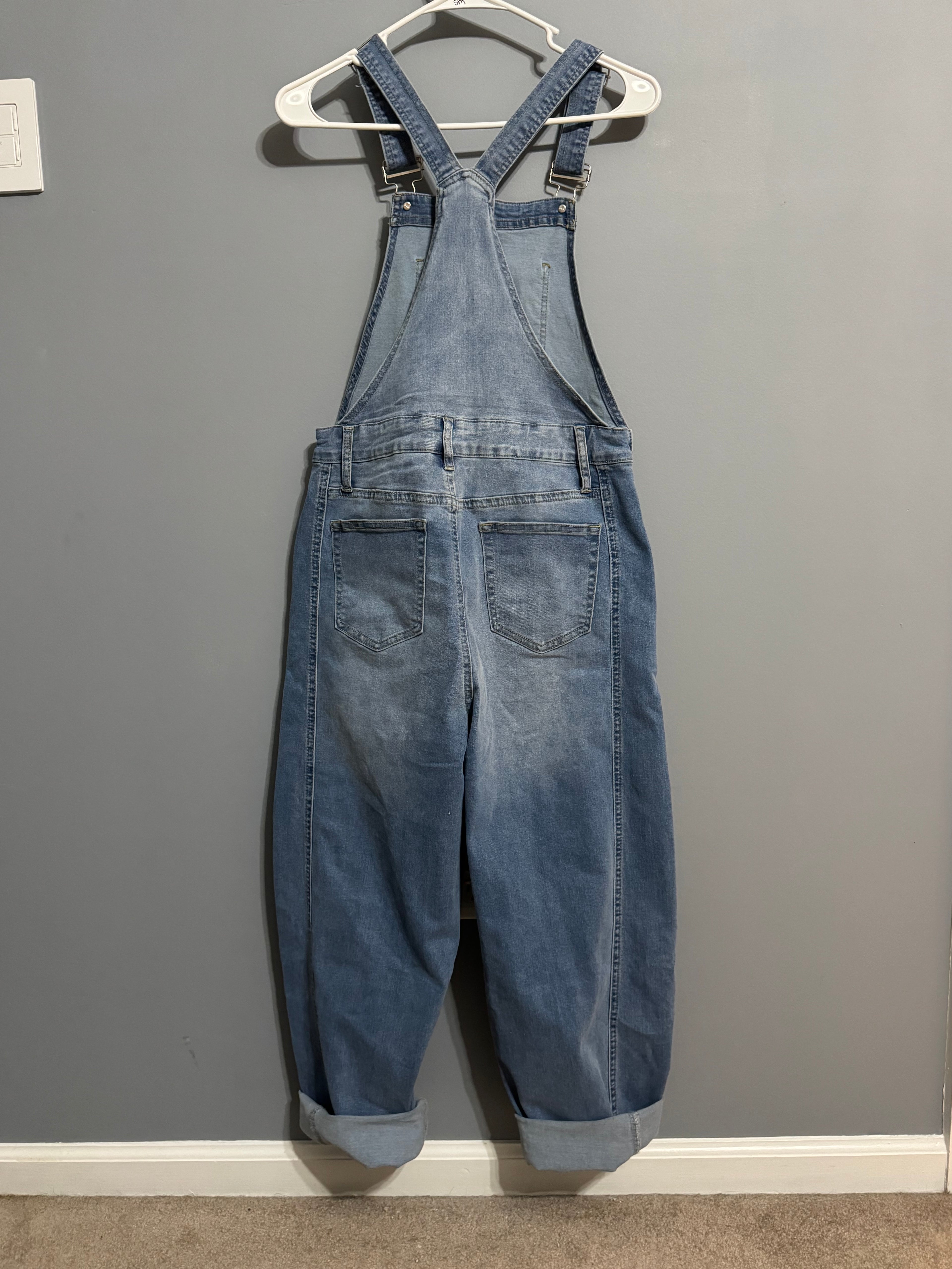 Adjustable Buckle Barrel Denim Overalls