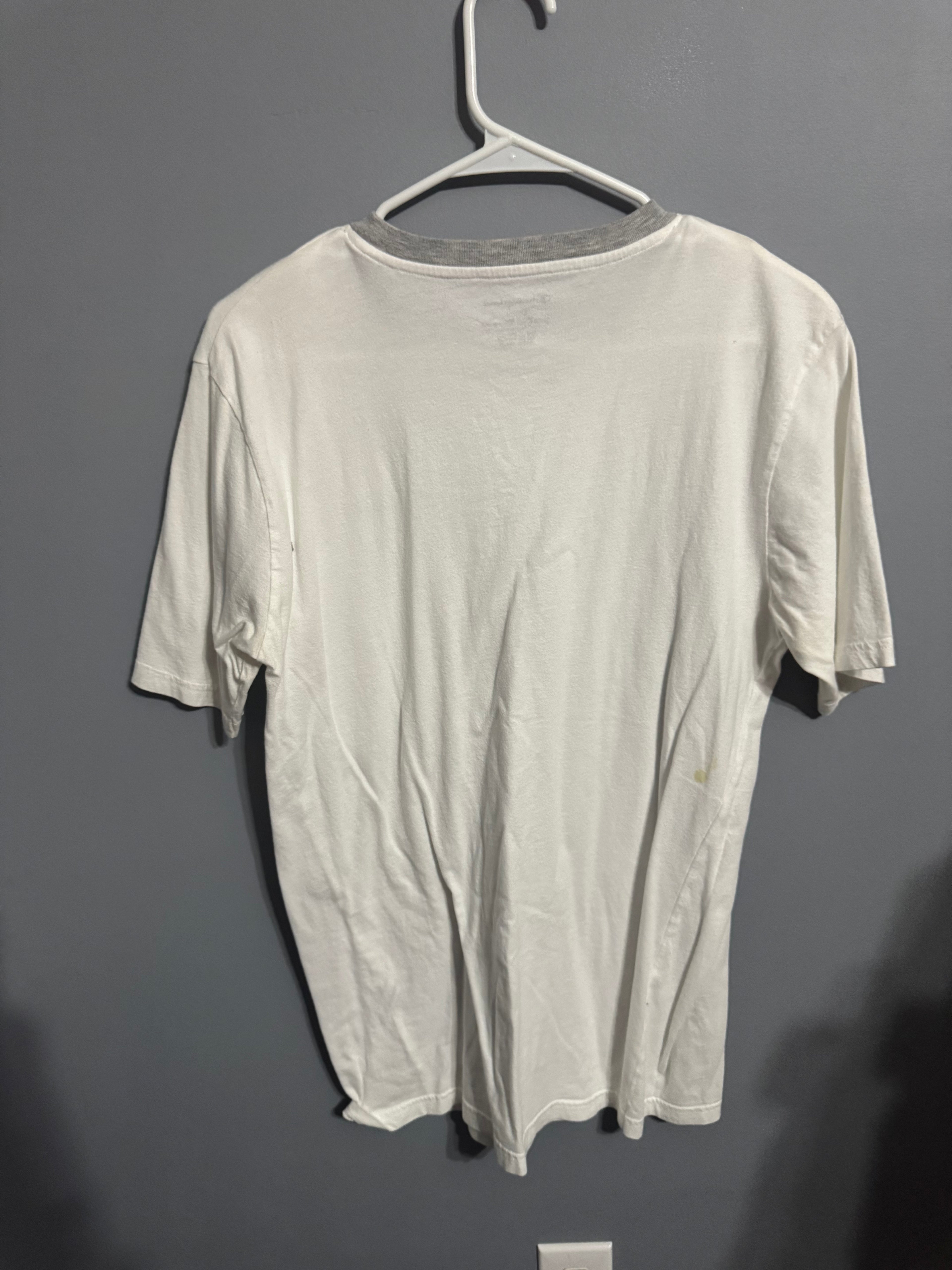 Champion White Ringer Tee with Gray Collar – Small