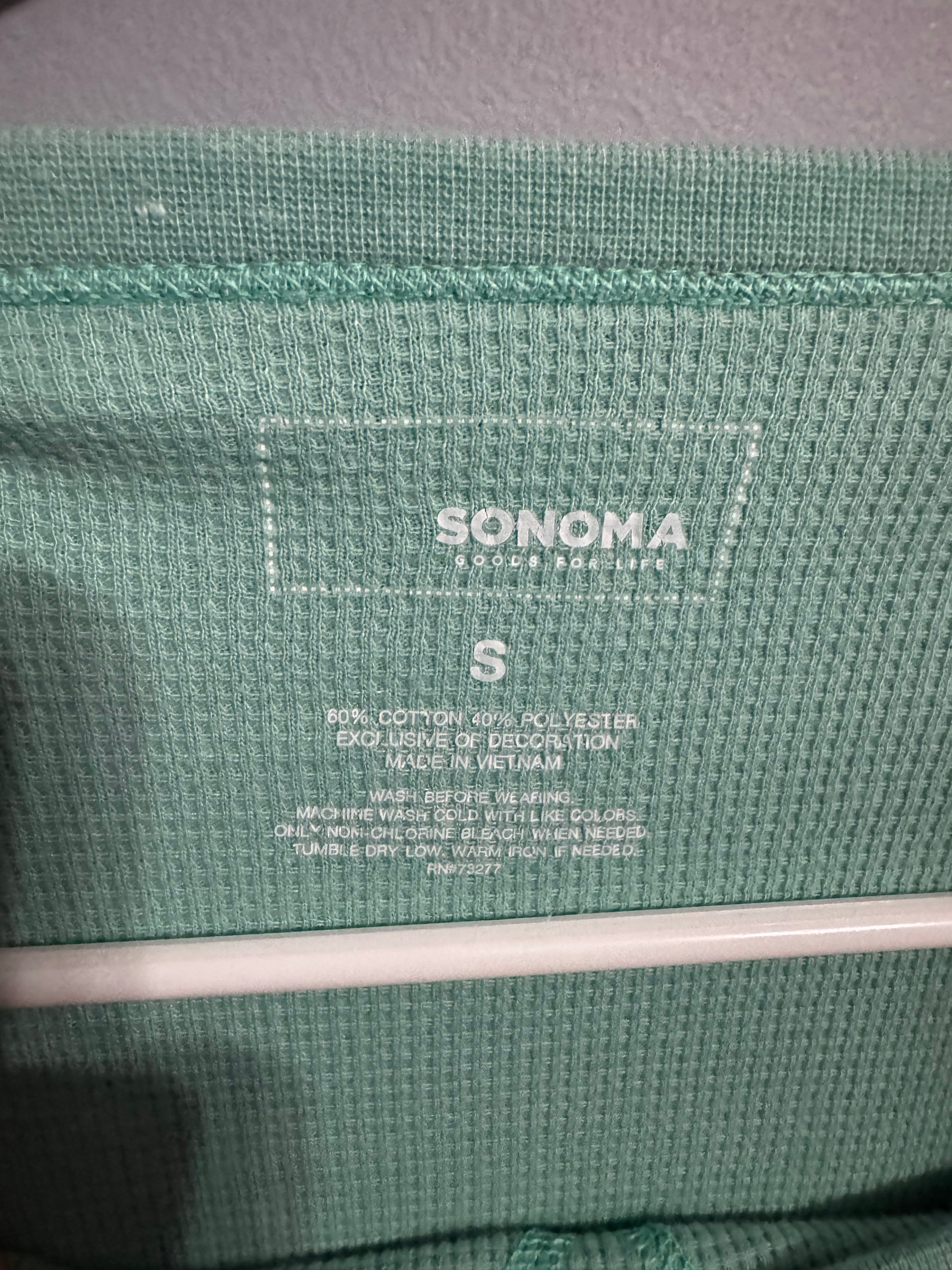 Sonoma Goods for Life Long-Sleeve Thermal Shirt – Mint Green – Size S