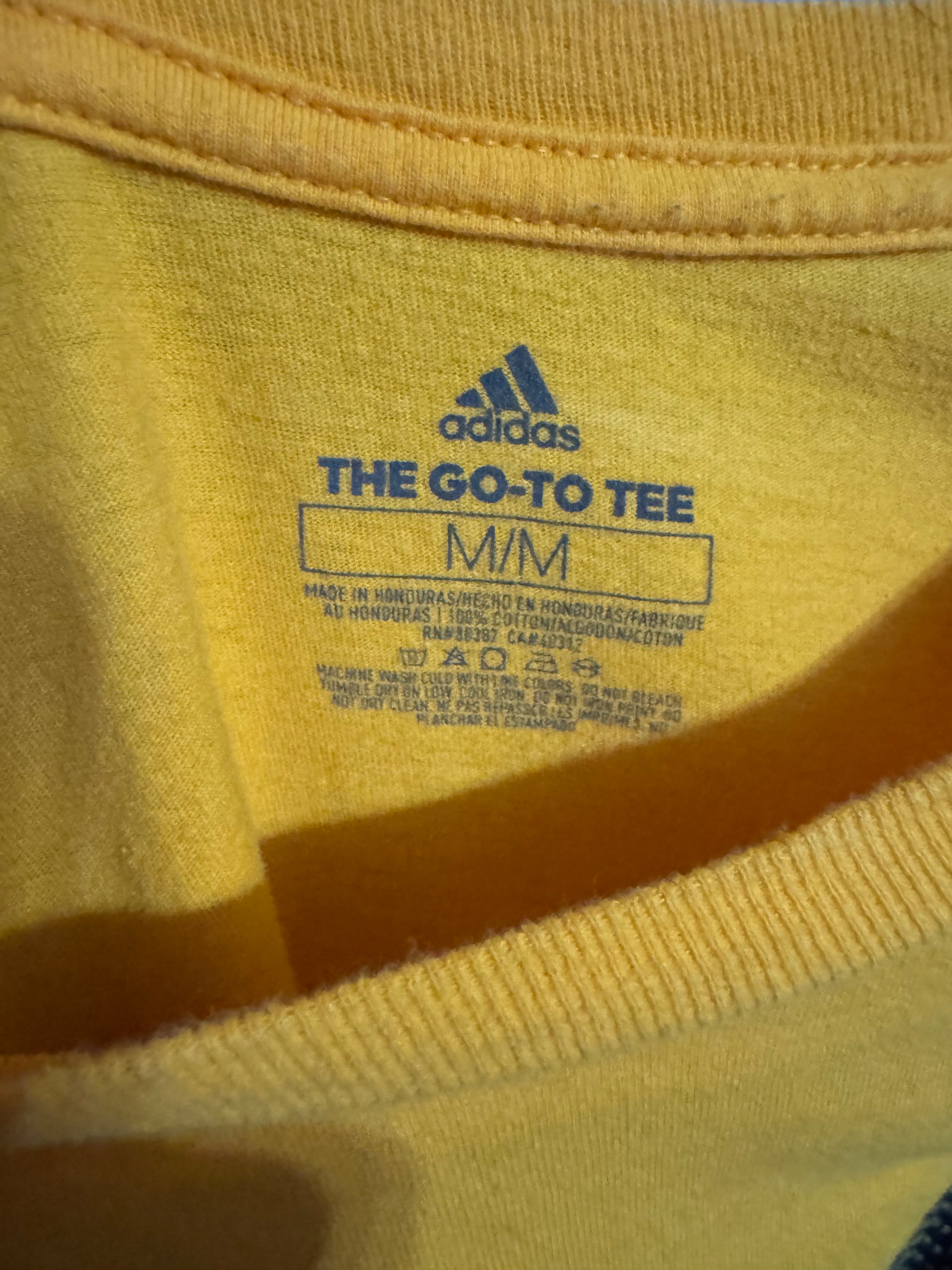 Adidas “The Go-To Tee” Yellow Logo T-Shirt – M