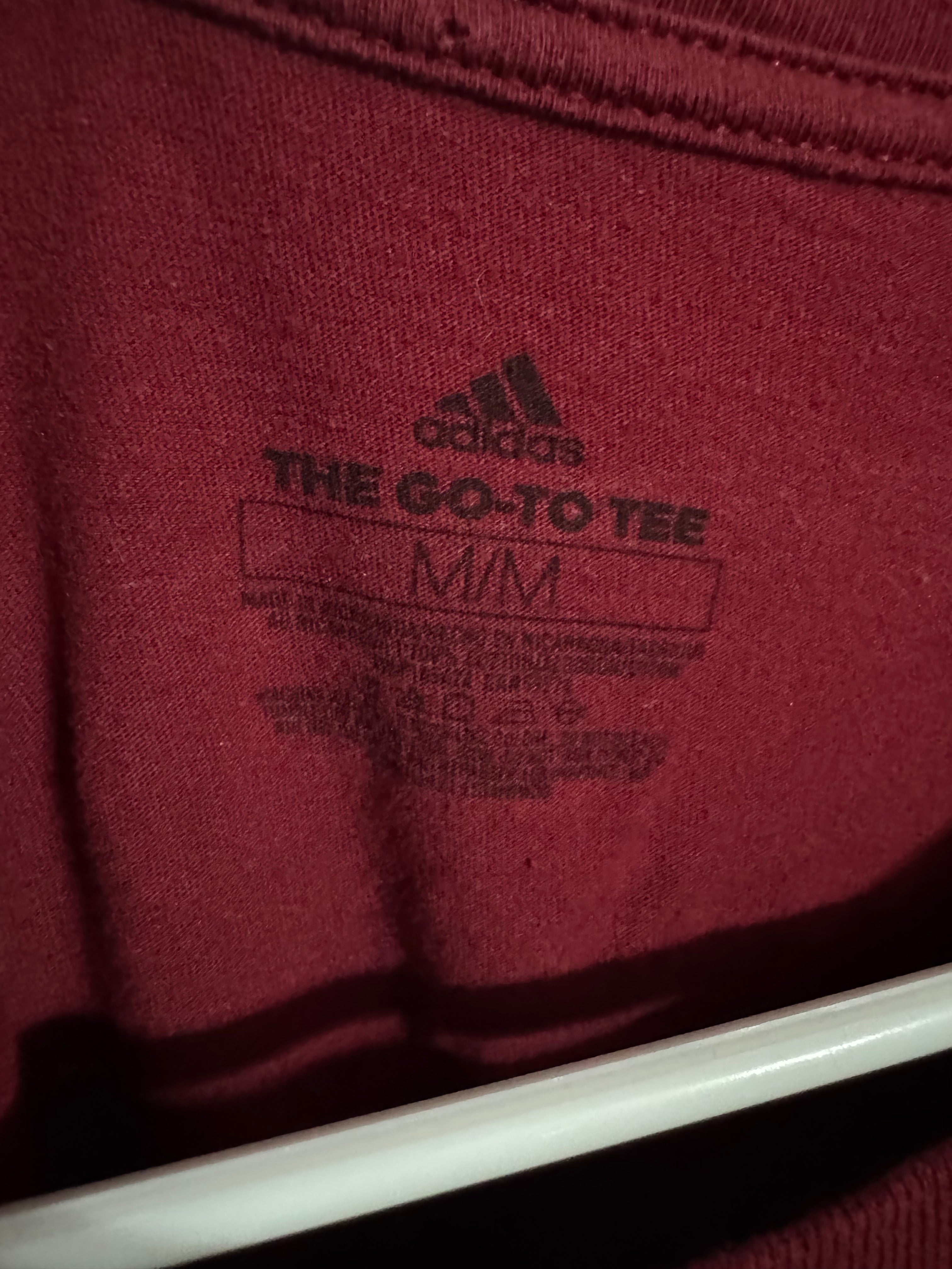 Adidas Burgundy “Go-To Tee” Graphic T-Shirt – Men’s Medium