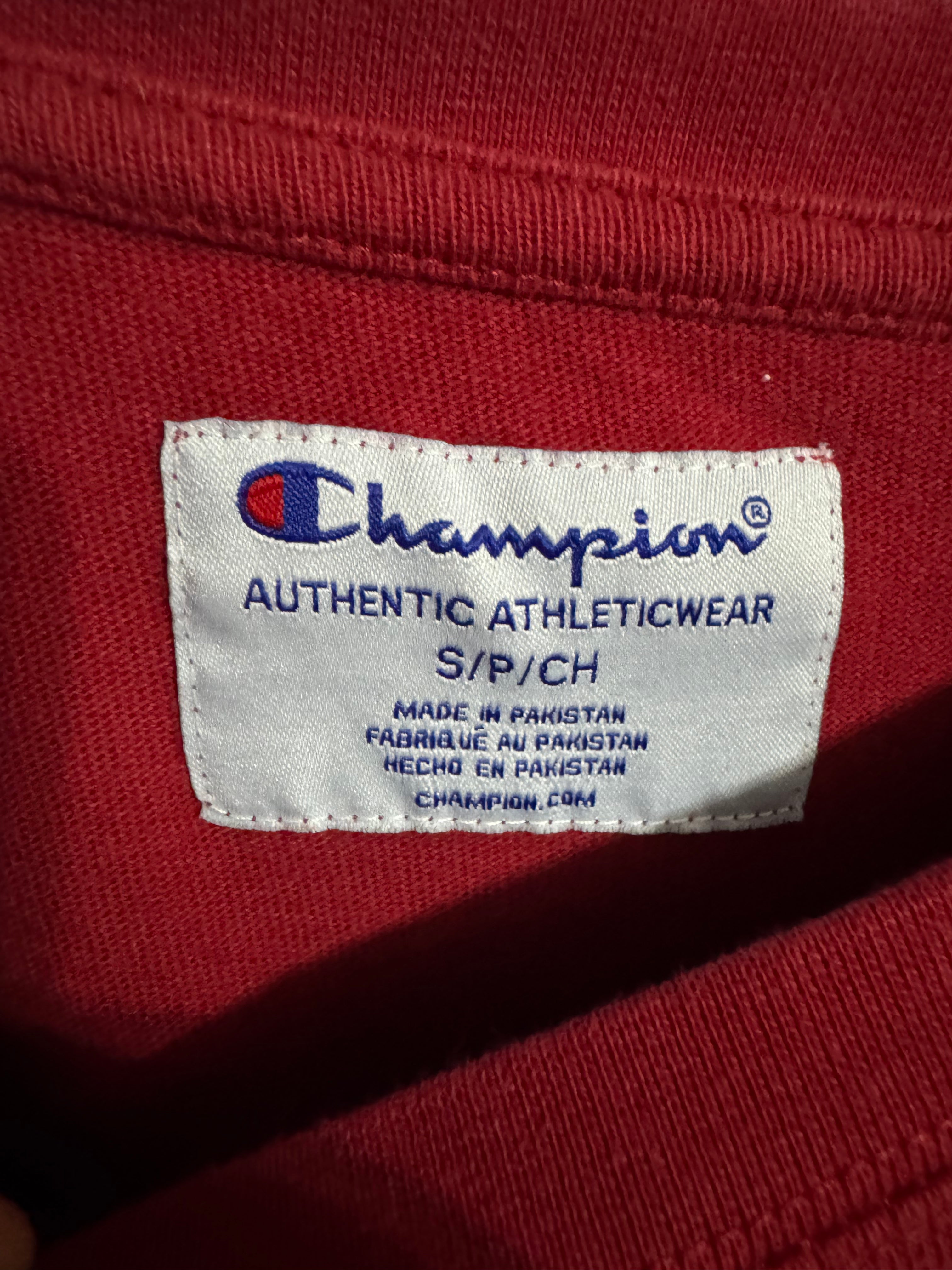 Champion Long Sleeve Logo Tee – Small (Burgundy)