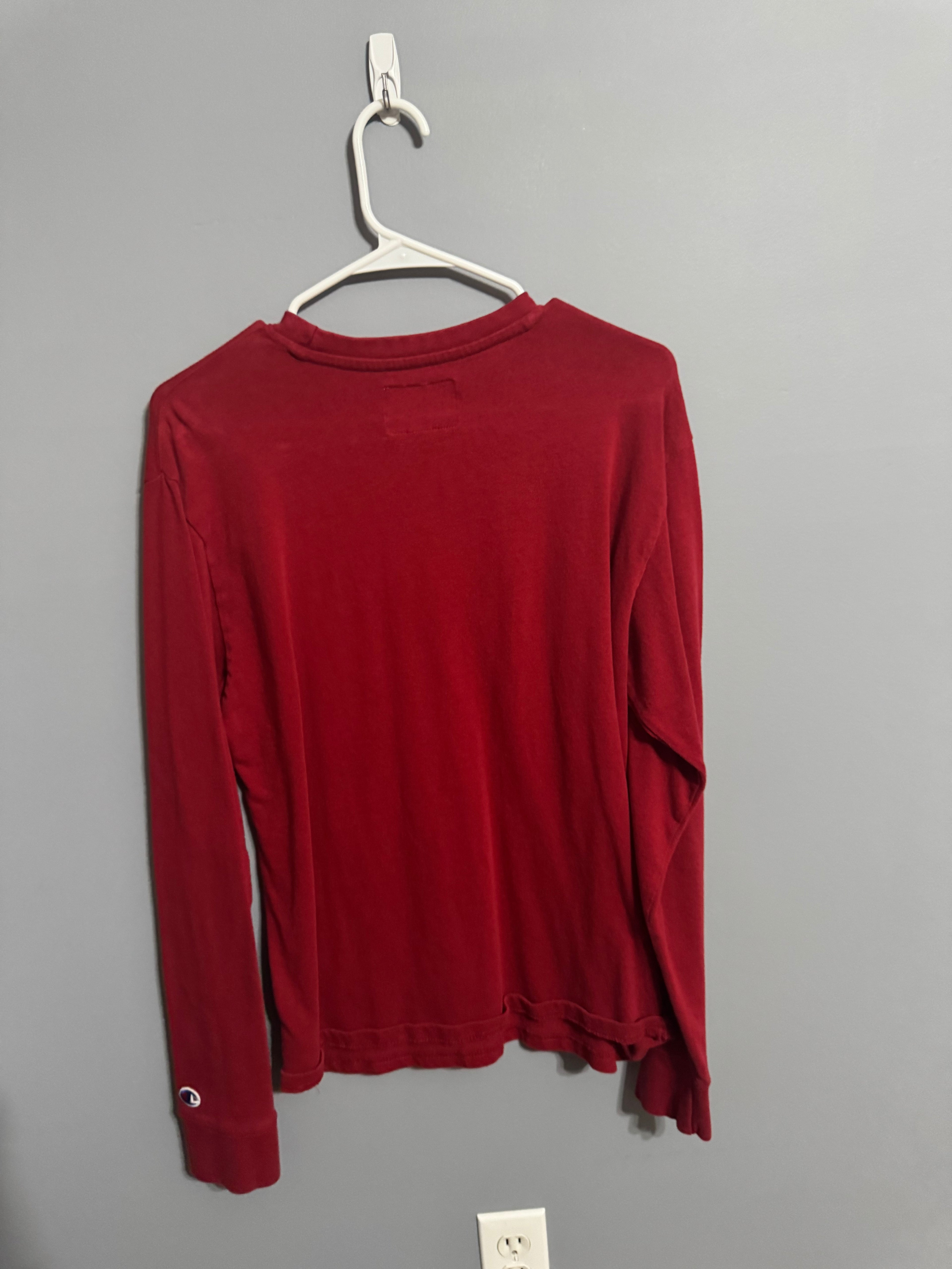 Champion Long Sleeve Logo Tee – Small (Burgundy)
