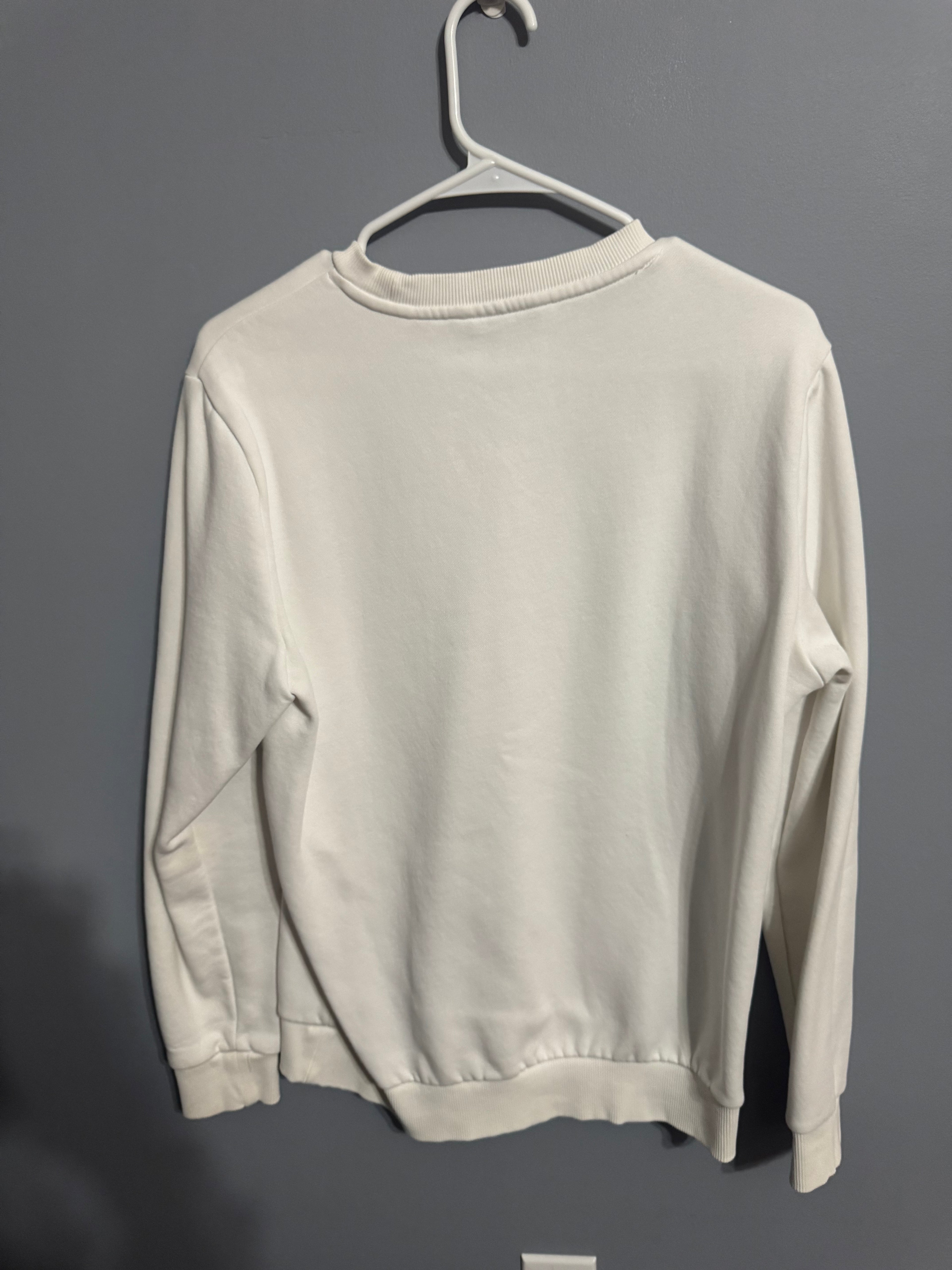 Calvin Klein Jeans White Logo Sweatshirt – Size S