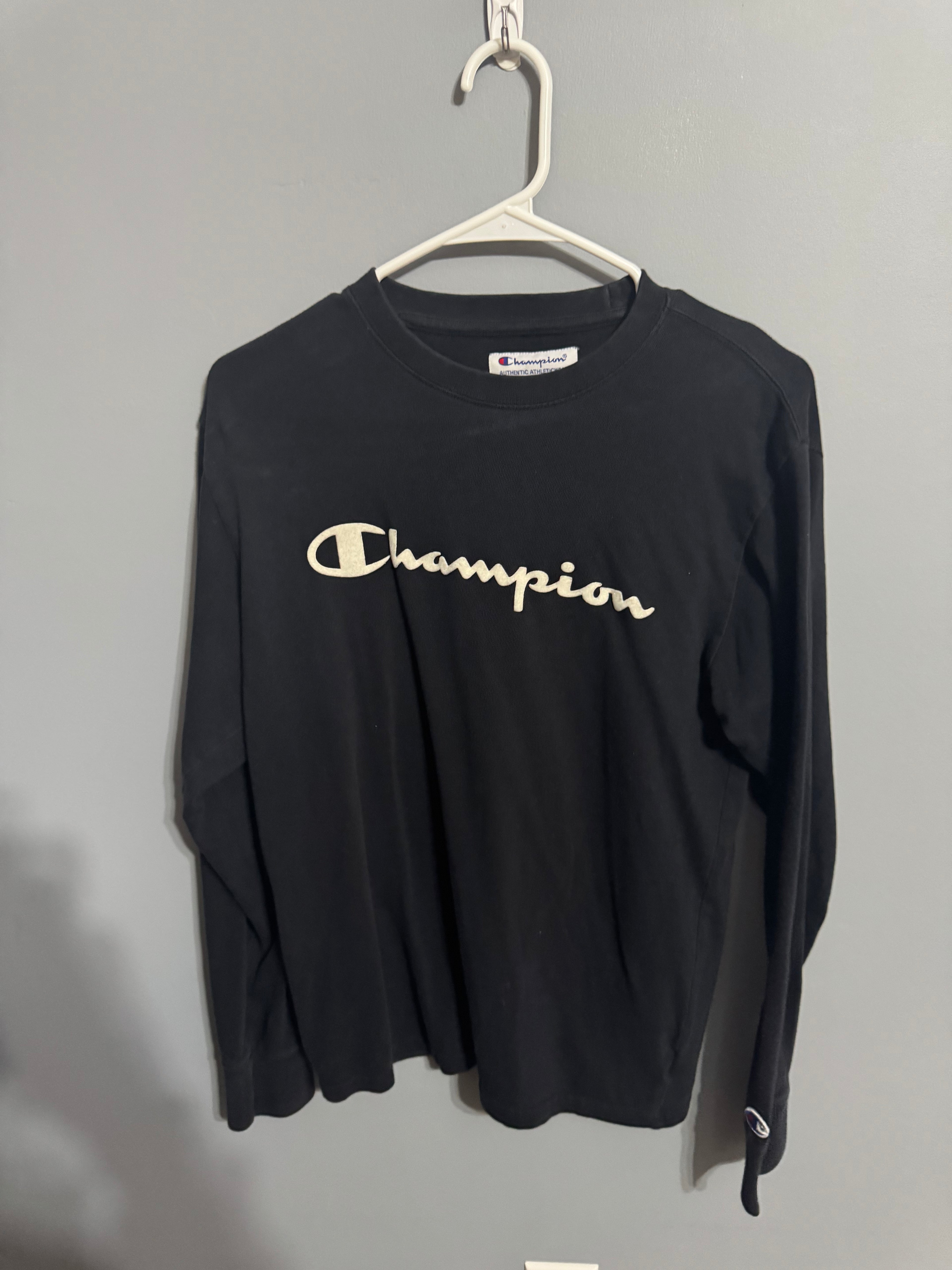 Champion Authentic Athleticwear Long Sleeve Tee – Black, Small