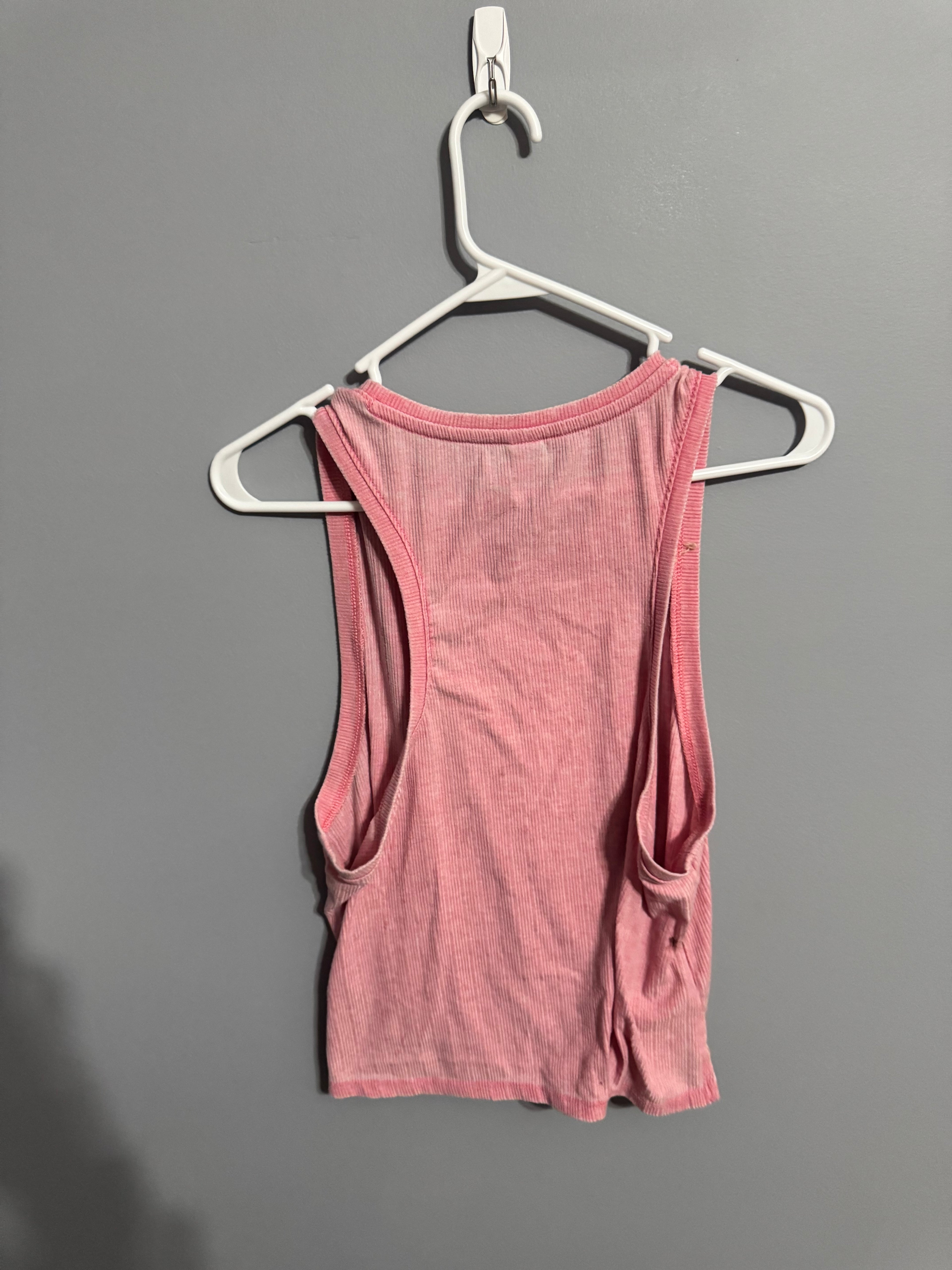 Pink Ribbed Sleeveless Tank – Size Small