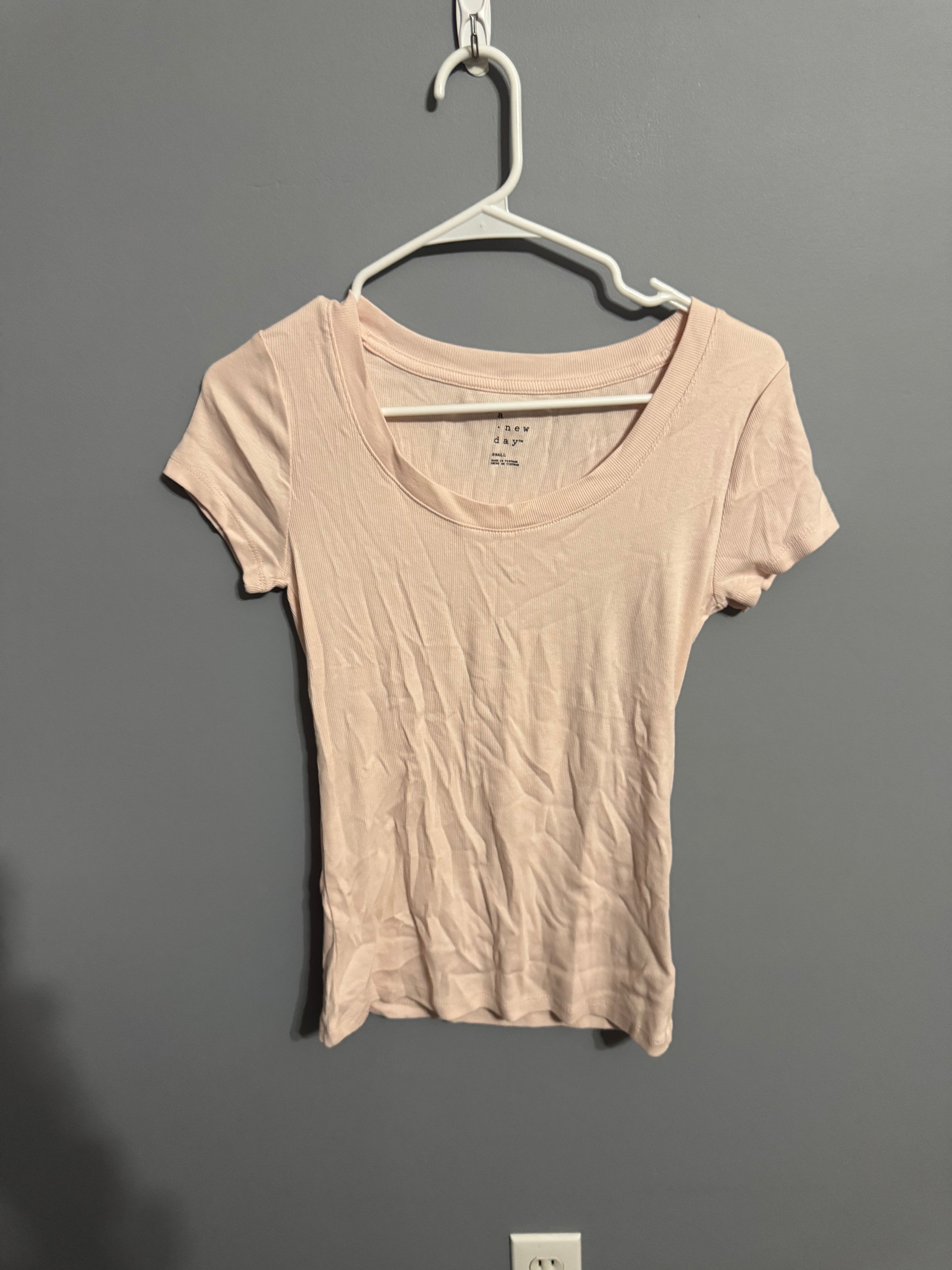 Cream Ribbed Short-Sleeve Tee – A New Day – Women’s Small