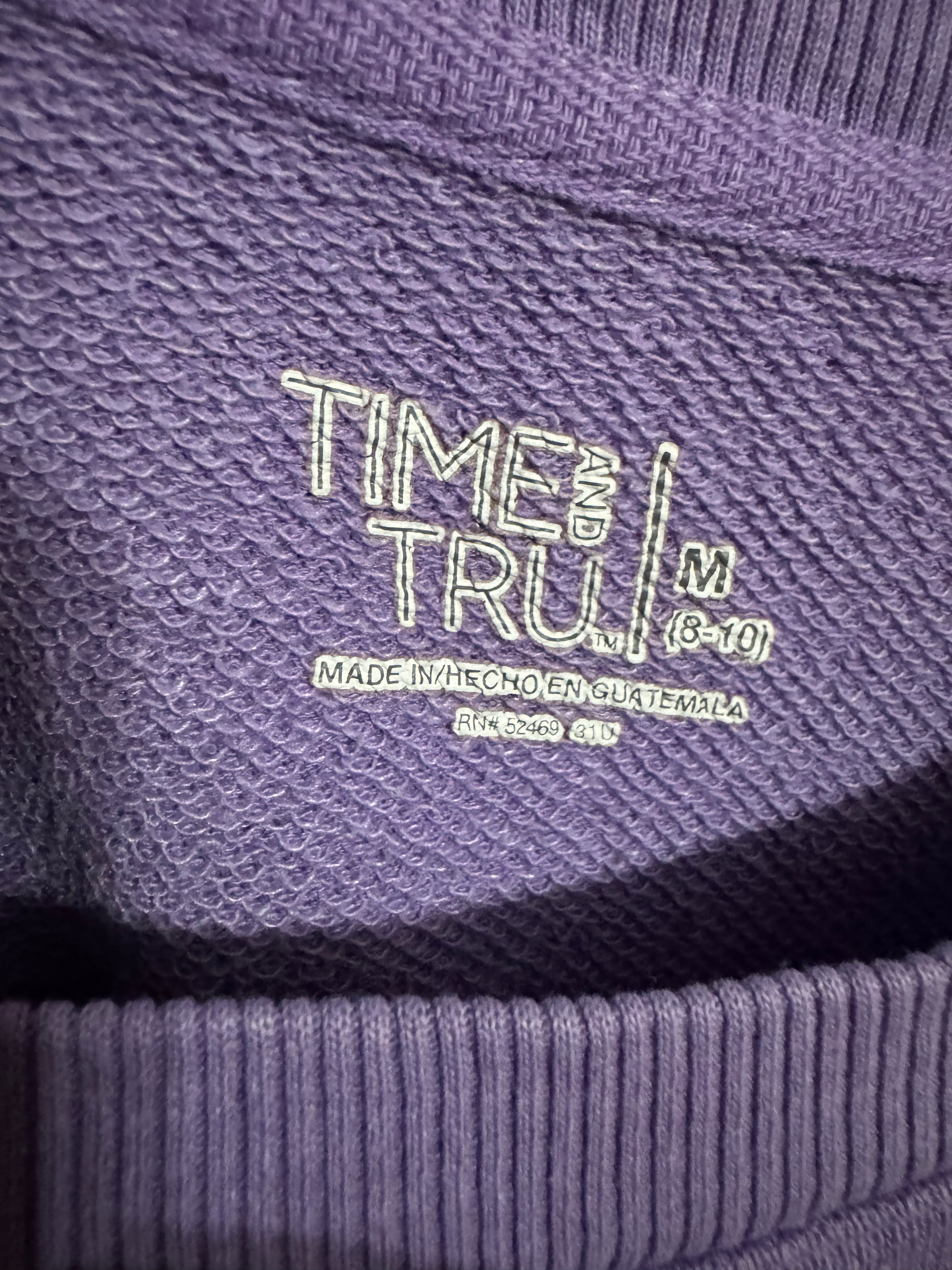 Time and Tru Women’s Purple Heather Crewneck Sweatshirt – Size M