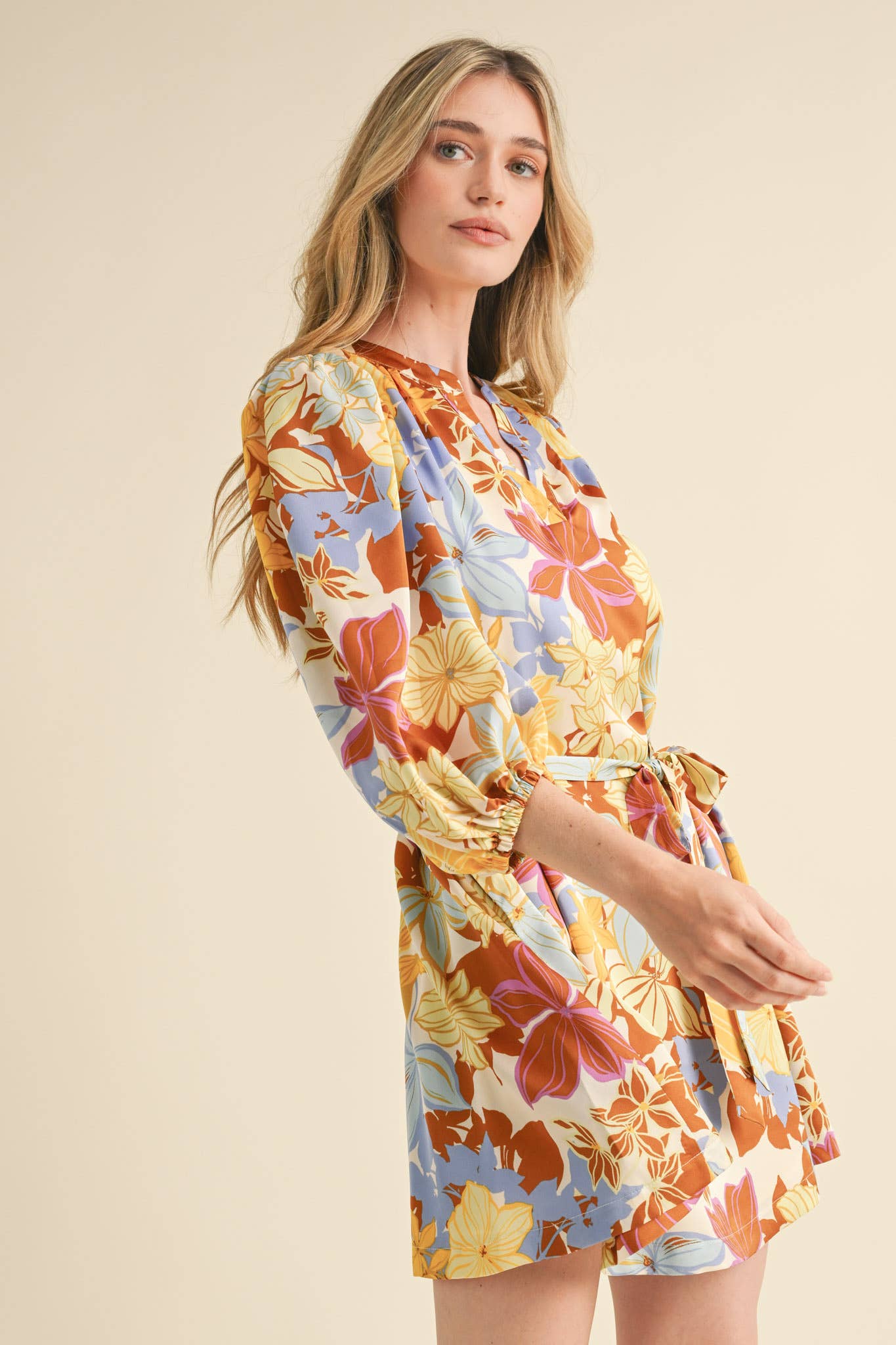 Puff Sleeve Floral Dress