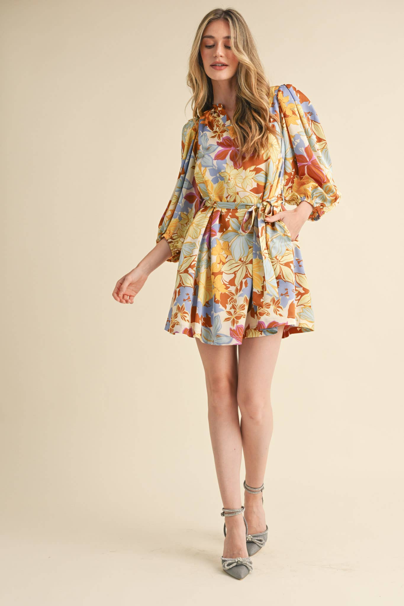 Puff Sleeve Floral Dress