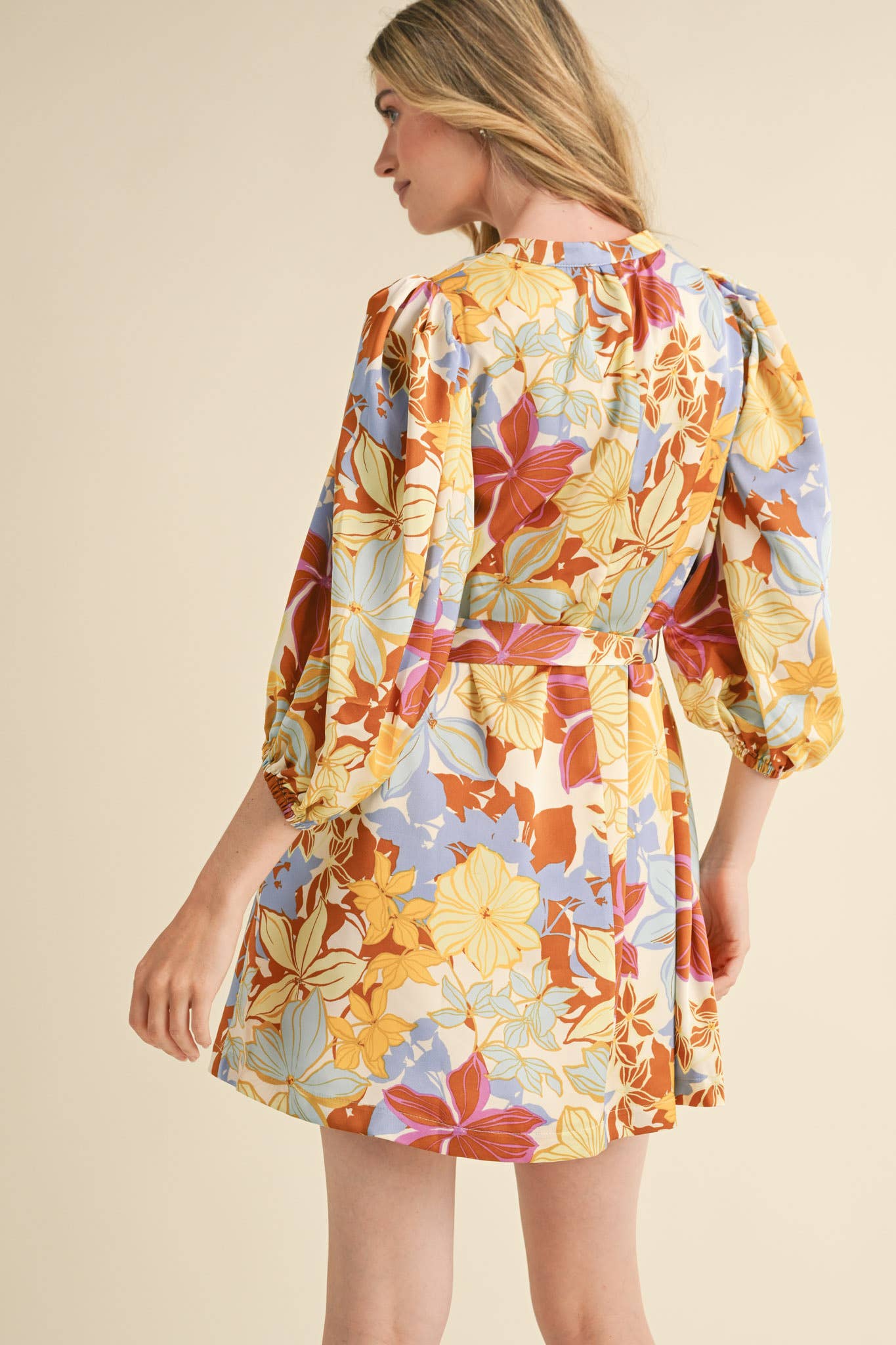 Puff Sleeve Floral Dress