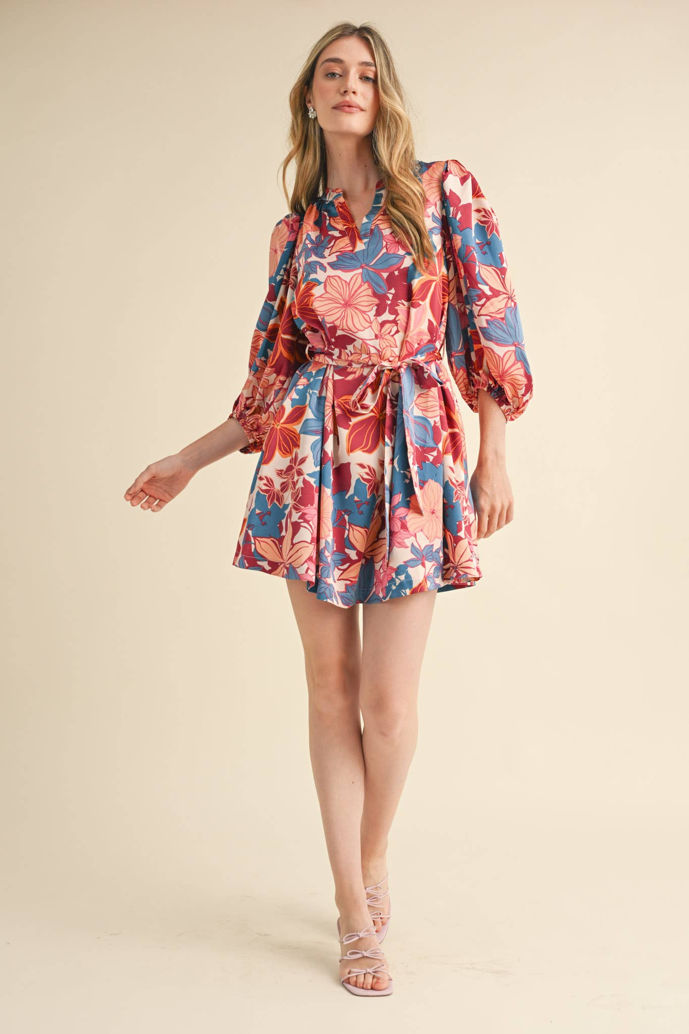 Puff Sleeve Floral Dress