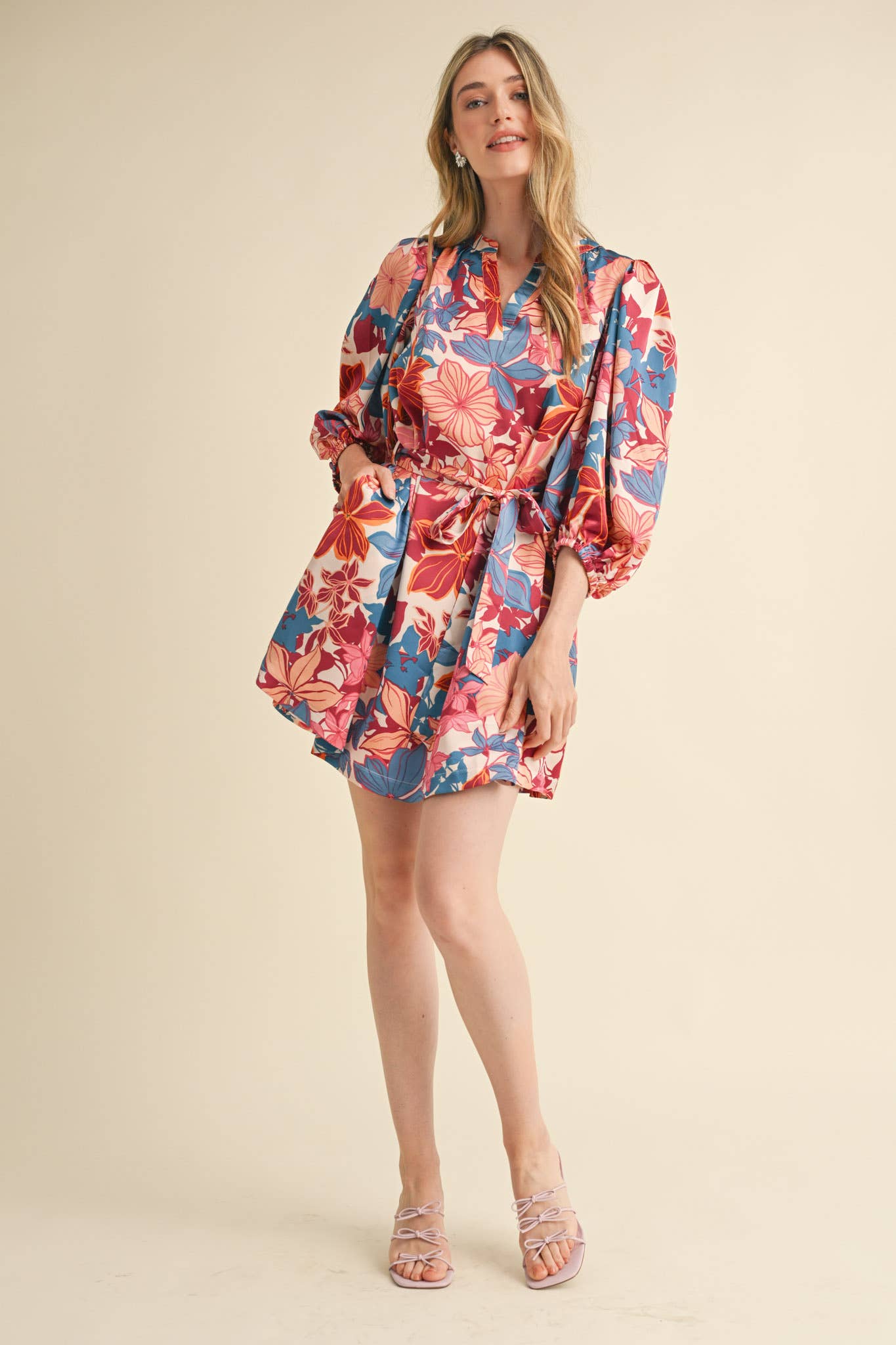 Puff Sleeve Floral Dress