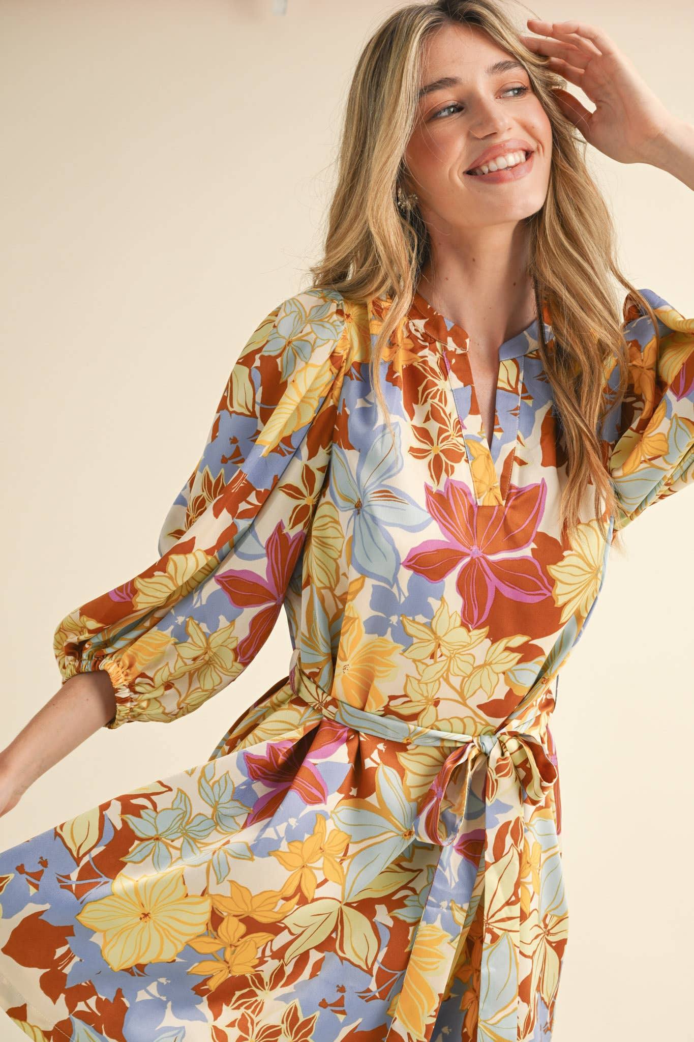 Puff Sleeve Floral Dress